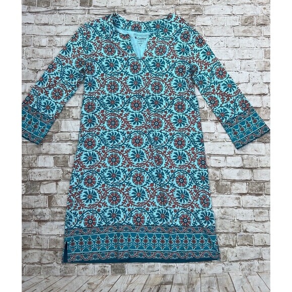 Coolibar Sun Protection Oceanside Tunic Dress Size S Stretch Turquoise UPF 50 - Picture 1 of 5